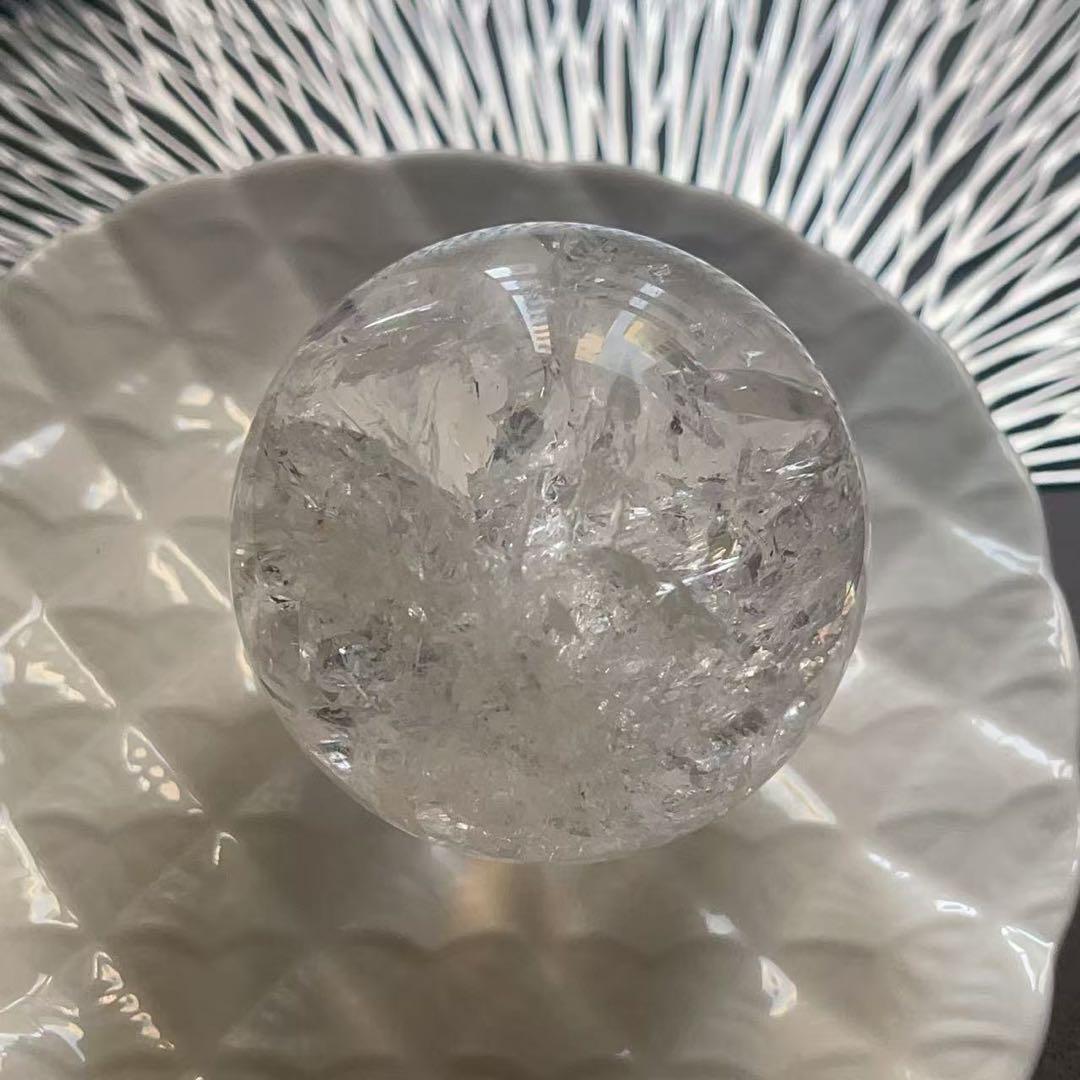 大 天然石 アイリスクォーツ スフィア 本水晶 虹水晶 レインボー 62.5mm
