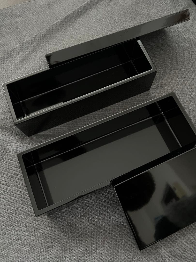 【新品未使用】【希少】重箱　漆器　2段重　入れ子　お重　入子