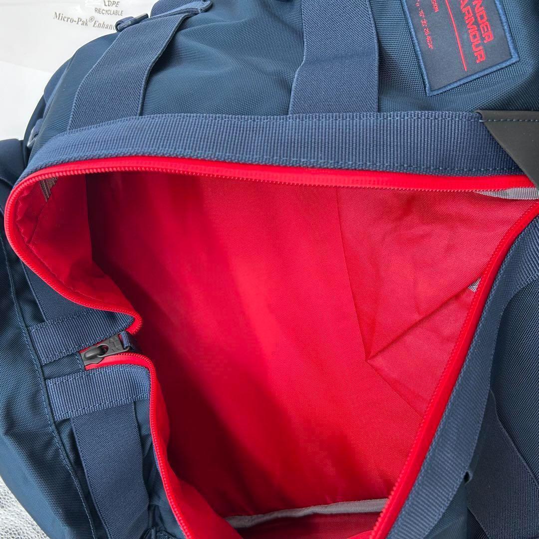 【新品】Under Armour バックパック 27L ネイビー/レッド　バスケ