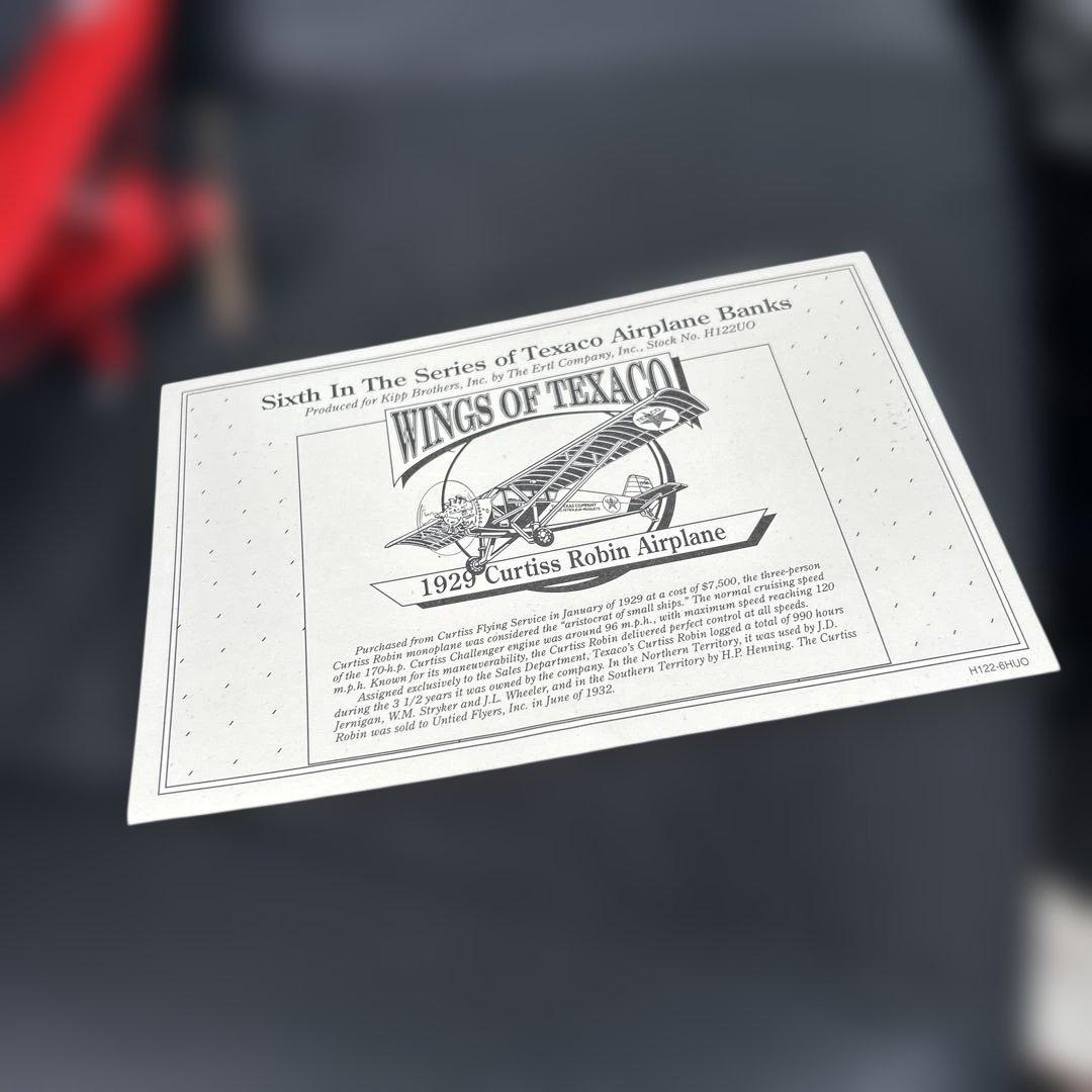 1929 Curtiss Robin Airplane Texaco テキサコ