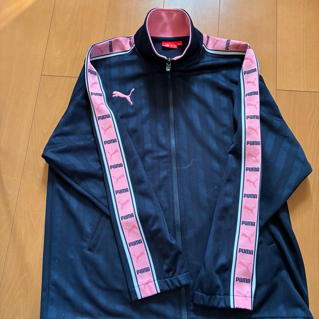 PUMA プーマ 希少 ピンク ロゴ ジャージ セットアップ S M ライン