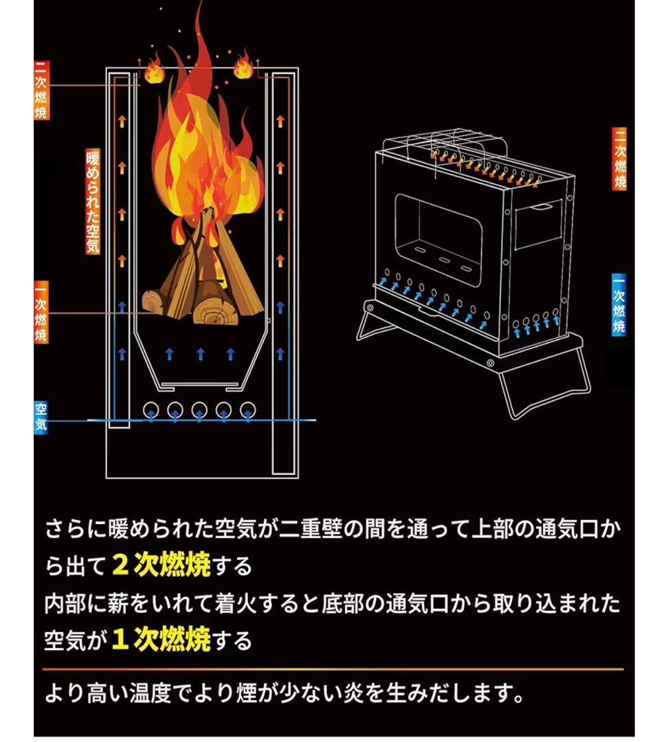 YOLERヨーラー　焚き火台　二次燃焼　ガラス窓