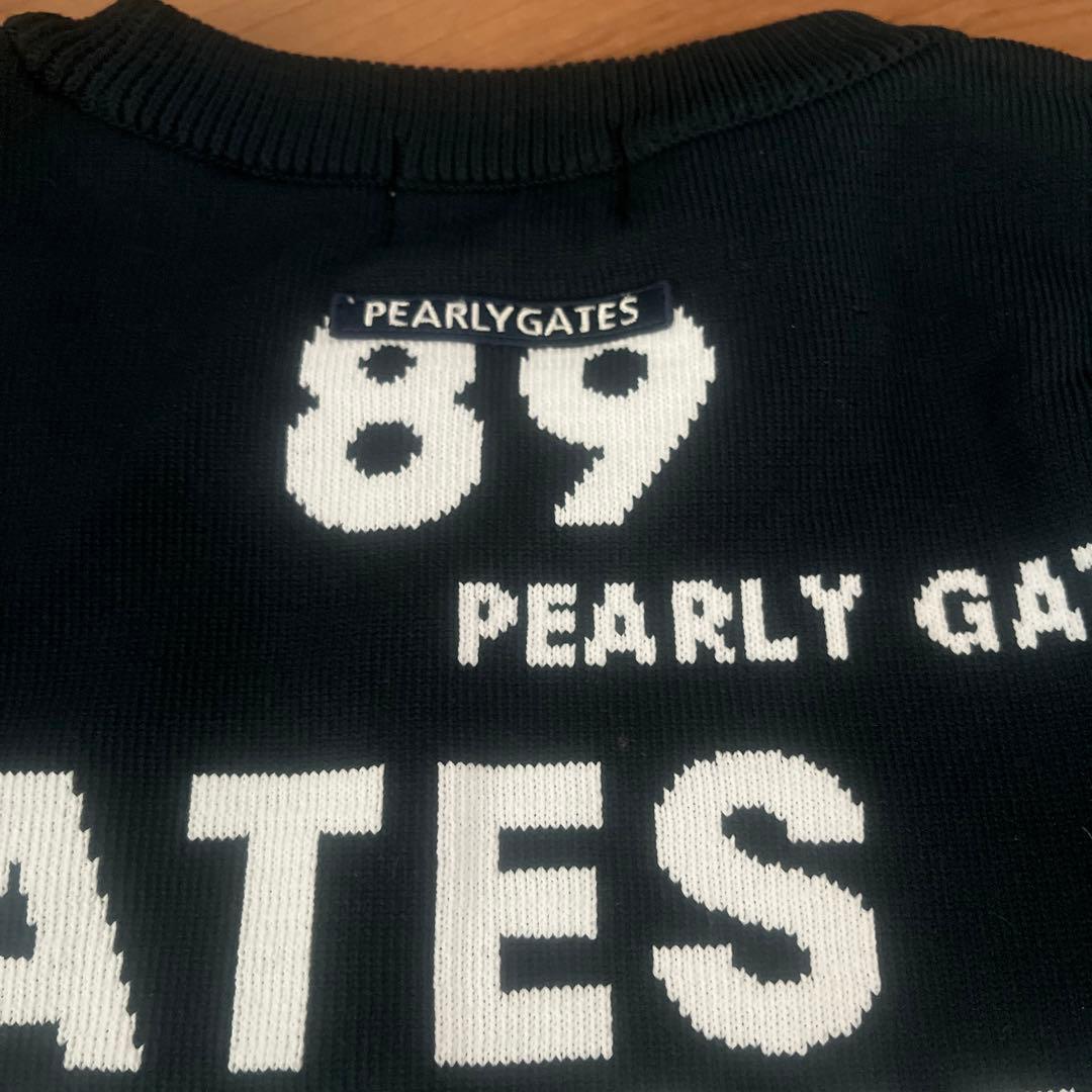 超美品！PEARLY GATES ロゴセーター 総柄 ブラック サイズ1