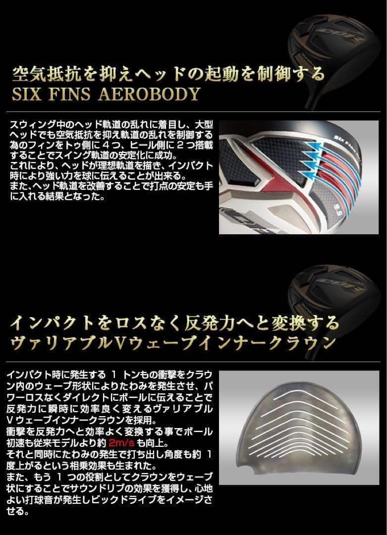 【ヘッドのみ】世界最高反発で55Yアップ！ ワークスゴルフCBRゴールドプレミア