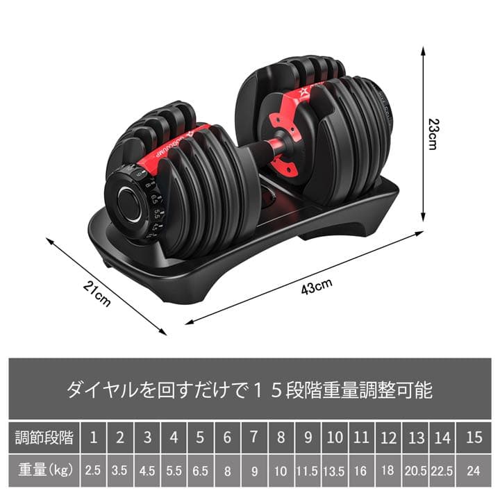 お得セット可変式ダンベル 24kgx2個とトレーニングベンチ