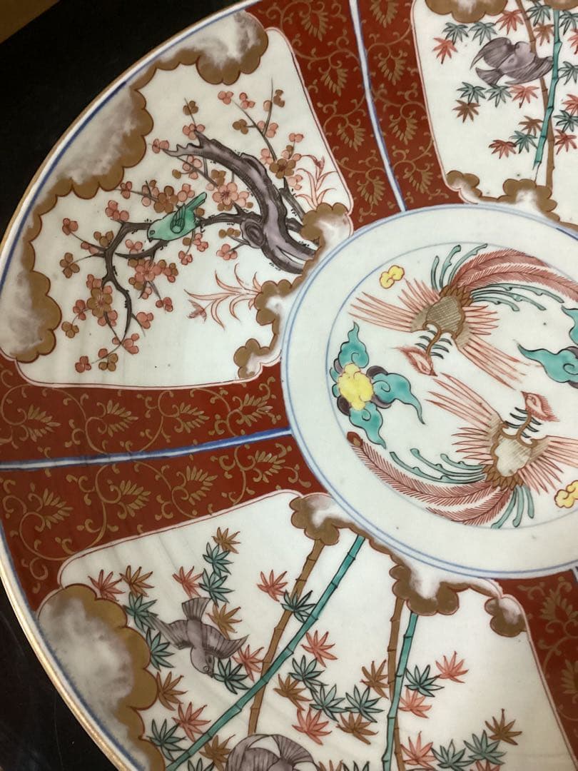 錦絵天保大皿　幅約45.5cm 江戸期　古美術骨董品　時代物　置物