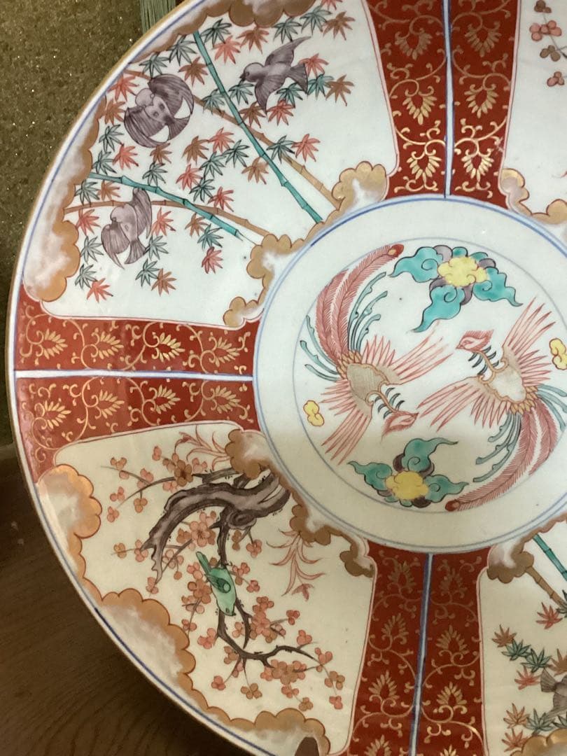 錦絵天保大皿　幅約45.5cm 江戸期　古美術骨董品　時代物　置物