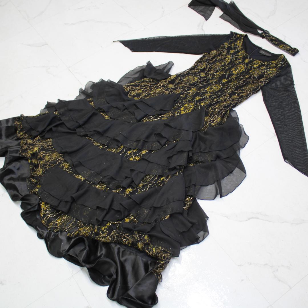 【美品 社交ダンス衣装】ブラック prima boutique ワンピース