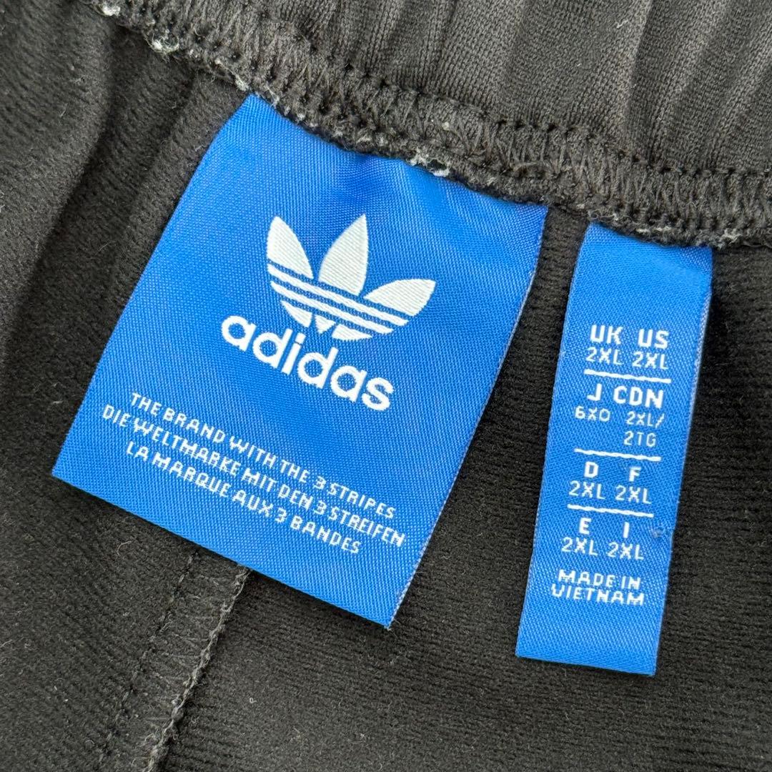 adidas アディダス トラックパンツ ブラック×ホワイト 2XLビッグサイズ