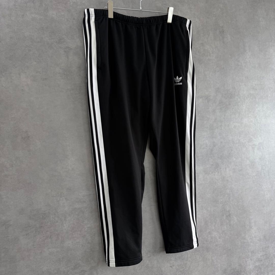 adidas アディダス トラックパンツ ブラック×ホワイト 2XLビッグサイズ
