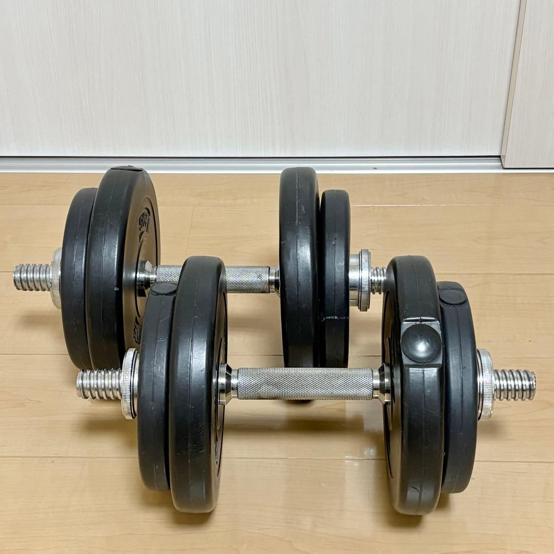 【ラバー仕様　床傷つかない】ファイティングロード 可変式ダンベル20kgセット