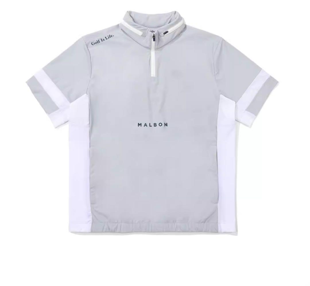 Malbon メンズ ゴルフウェア 上下セット ハーフジップ半袖＋ショートパンツ