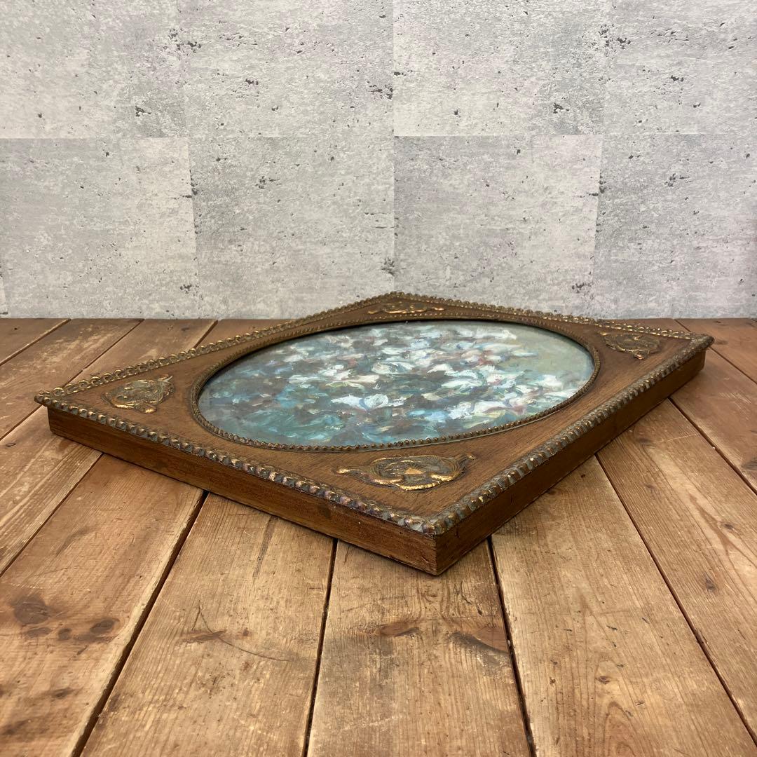 アンティーク フラワー 花 植物 油彩画 油絵 アート 絵画 額縁 額装 美術