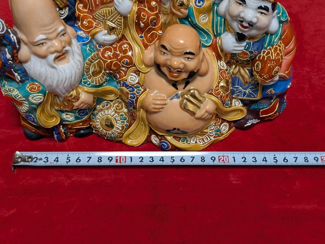 九谷焼　置物　七福神　木台付