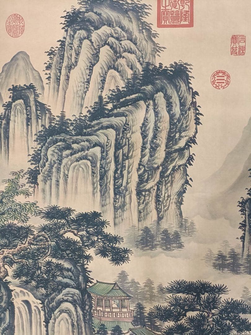 【文征明】乔岳松雲 中国画 掛け軸 水墨画 和室 玄関 茶室 壁掛け 美術品