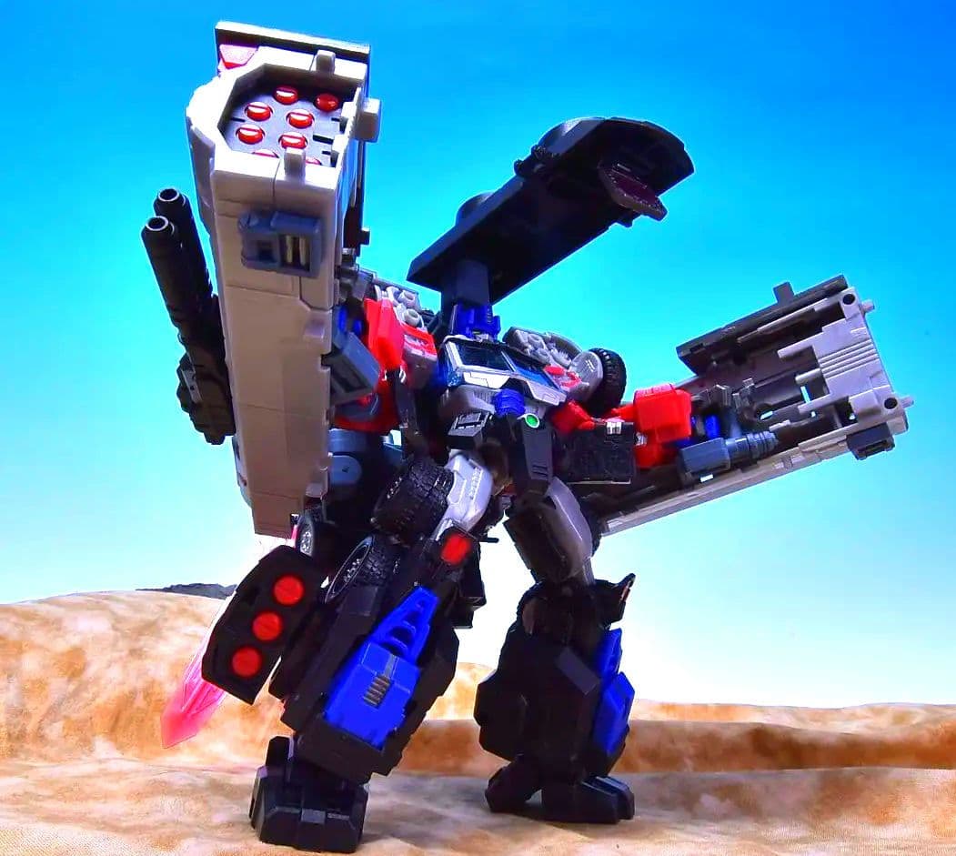 中古品 MAKETOYS バトルタンカー& レーザーオプティマスプライム