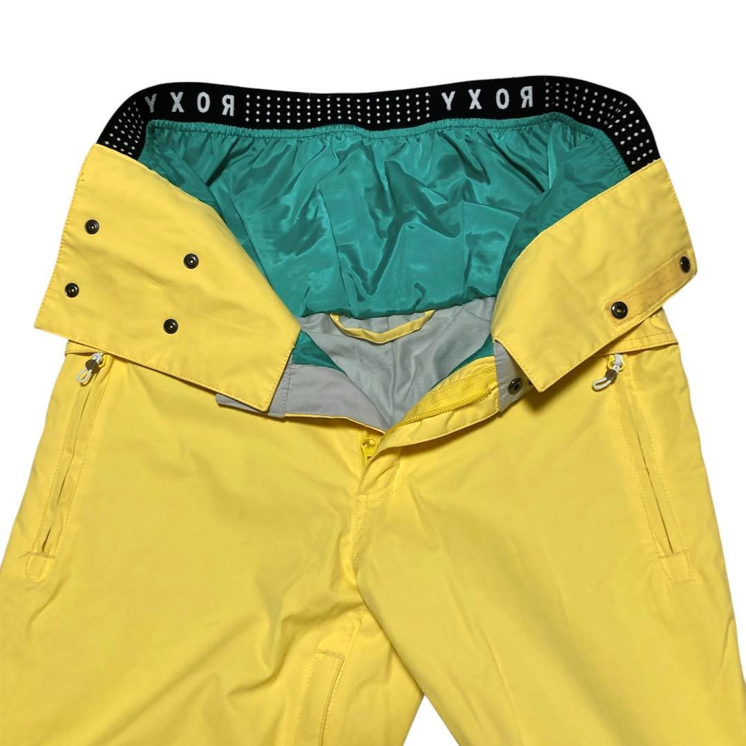 ROXY スキーウェア　上下セット　マルチカラー　チェック柄　イエロー　Mサイズ
