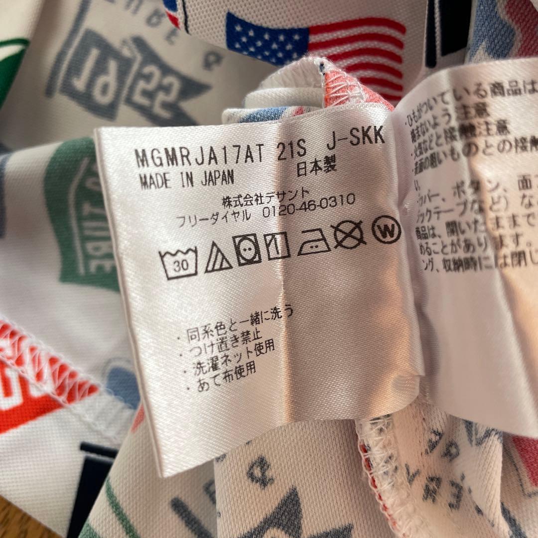 ゴルフウェア　日本製【Munsingwear】総柄プリント半袖ポロシャツ　LL