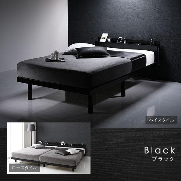 ベッド ブラック シングル フレームのみ ds-2378760