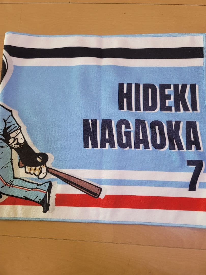 長岡 選手　ヤクルトスワローズ　クルー タオル　crew　イラストタオル