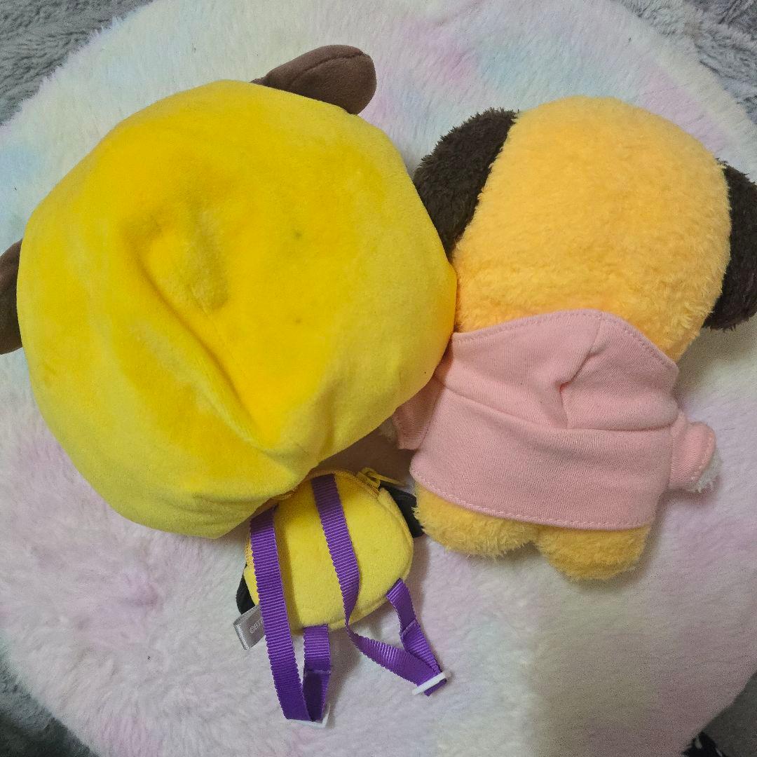 bt21公式 たっとん Sサイズ ぬいぐるみ 服 帽子 リュックセット チミー