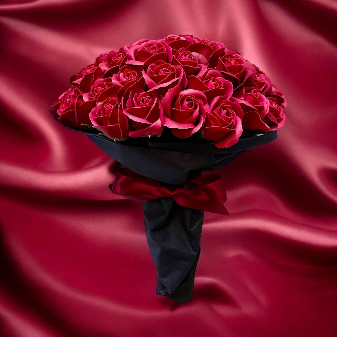 【ワインレッドS】永遠に咲く石鹸の薔薇「サヴォンローズ」 記念日・お祝いに