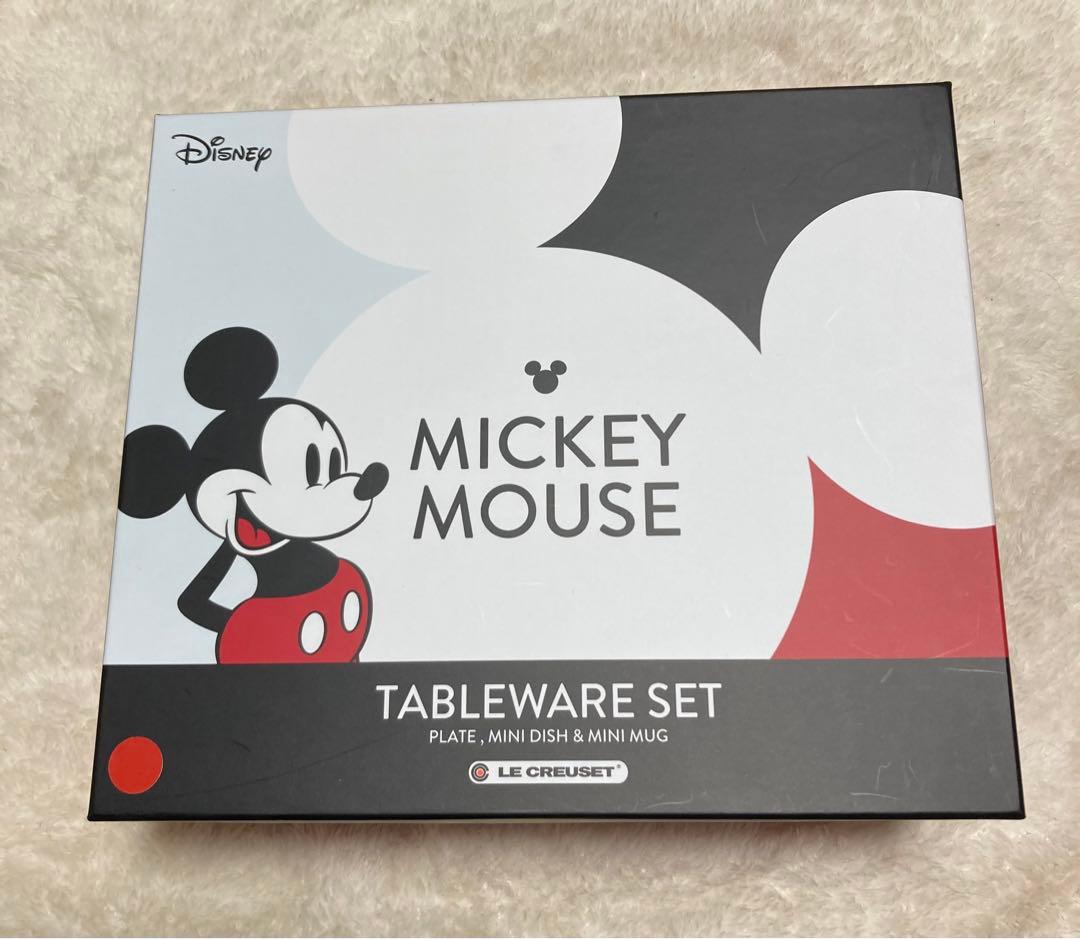 ・未使用・希少・ルクルーゼ ・ミッキーマウス・TABLEWARE SET・レッド