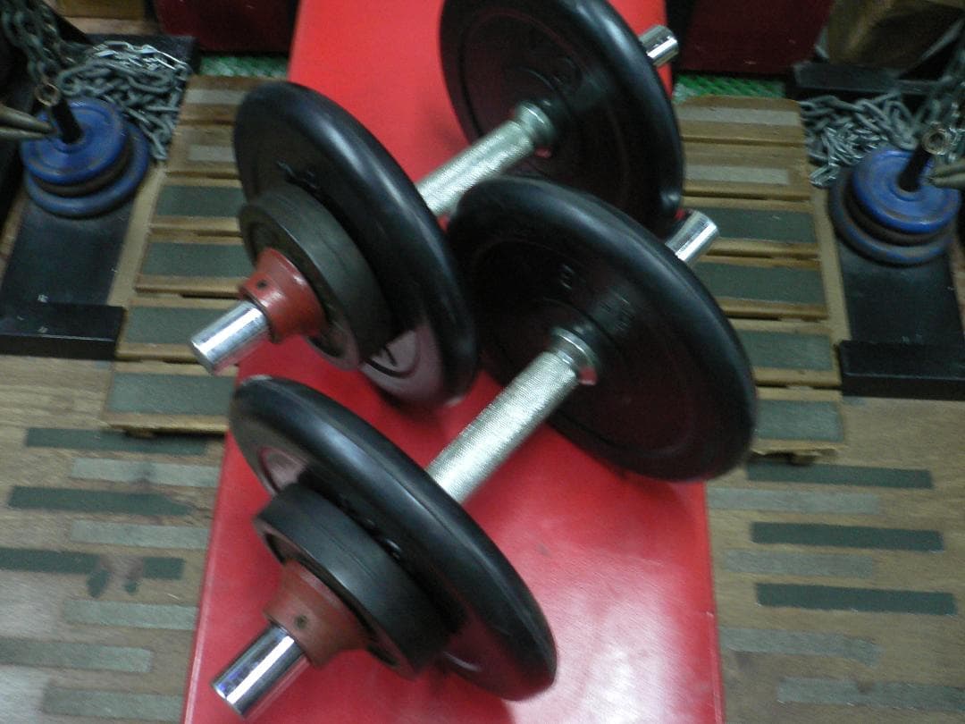 ブラック　ラバー　ダンベル　30kgset