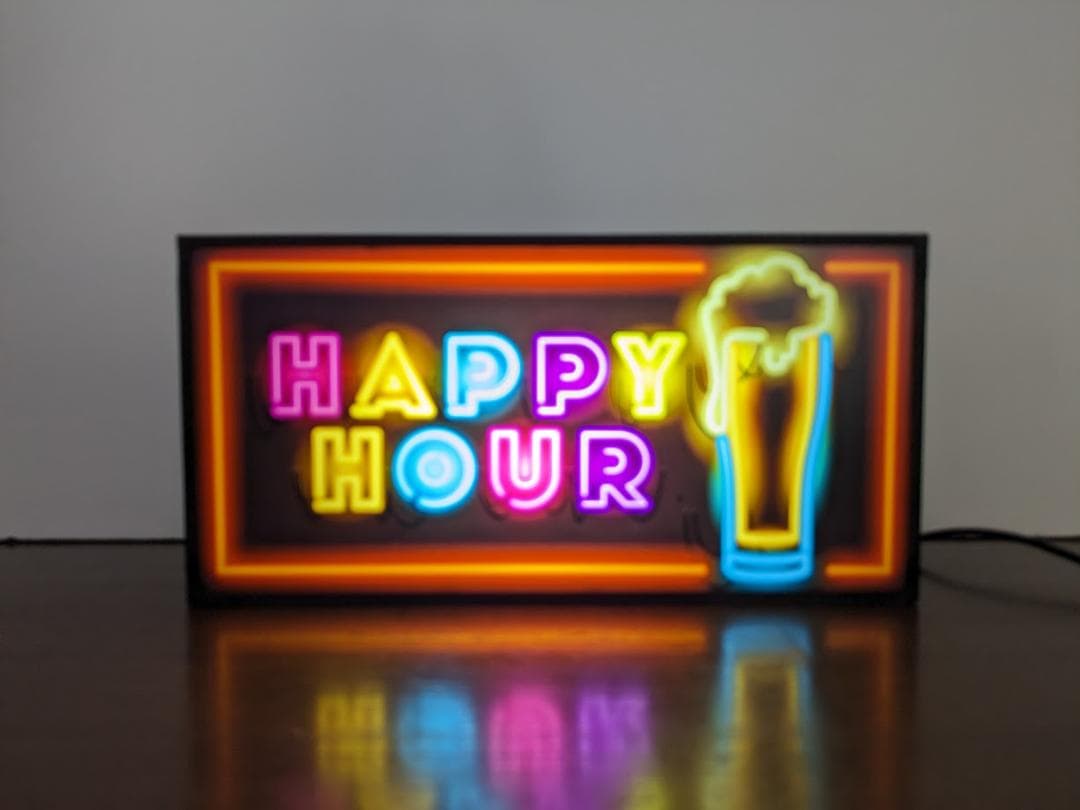 ビール ハッピーアワー スナック 酒 パーティー看板 置物 雑貨 ライトBOX