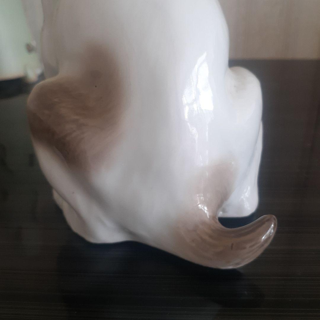 骨董品 犬の陶器置物 白茶