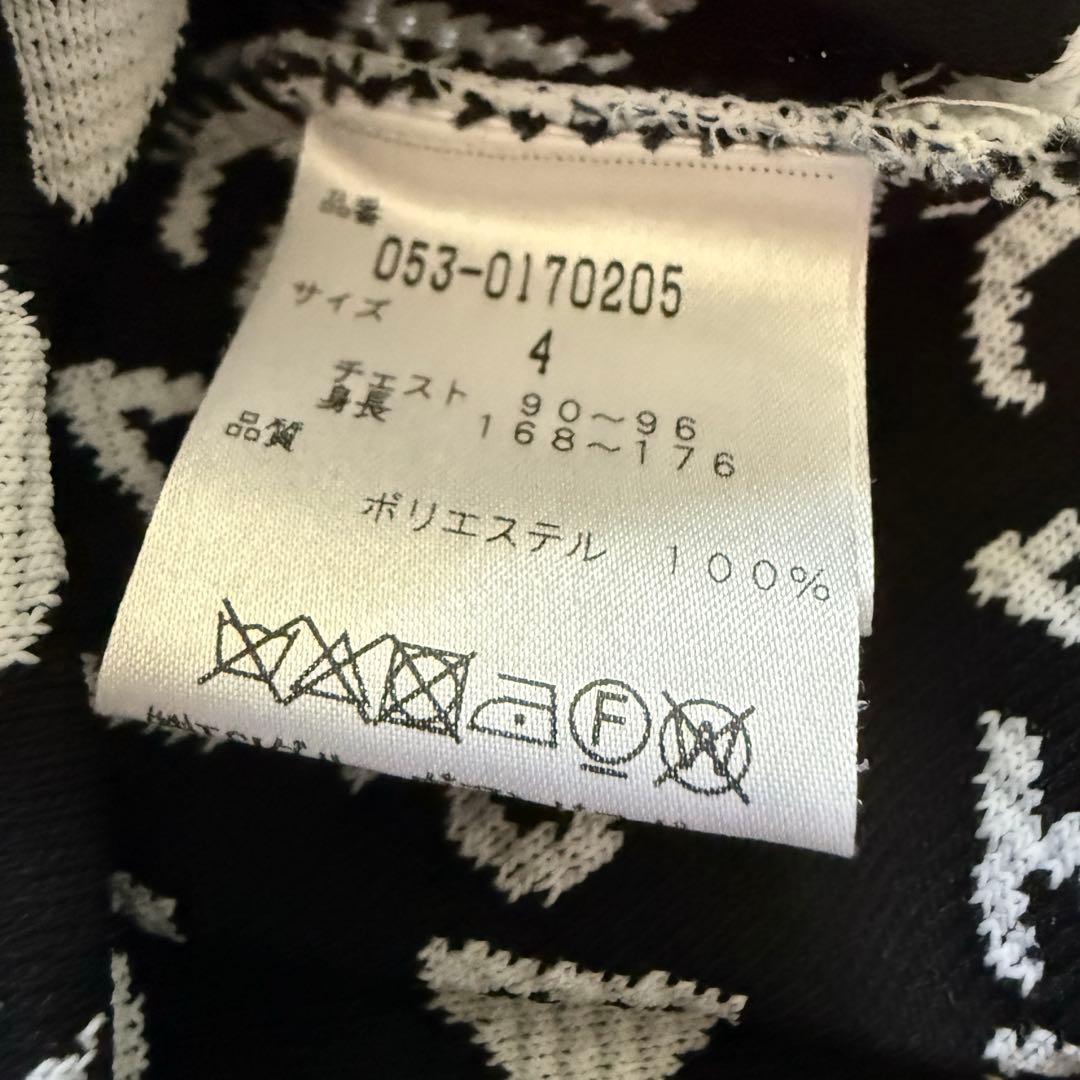 パーリーゲイツ　ニット　総柄　白　黒　M〜L相当　薄手　春先ゴルフ　春　4