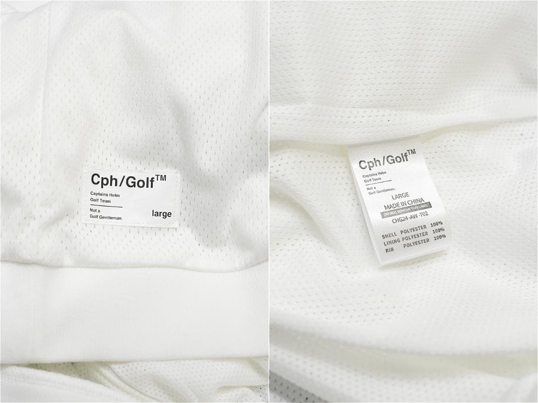 D588 Cph/Golf ダブルメッシュTEE 長袖 L 白 ゴルフ