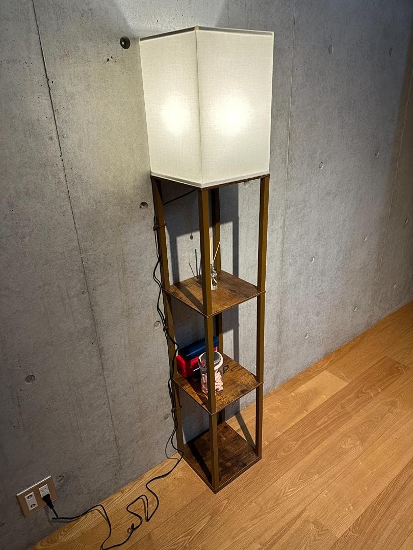 ロアライト フロアランプ ラック付き LED 寝室や書斎に