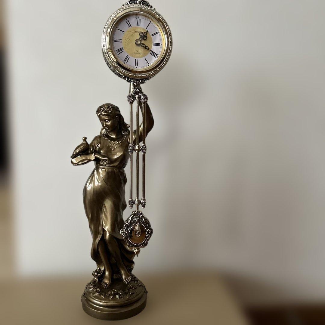 シチズン　置時計　慈愛の女神　金色イブシ仕上げ　新品