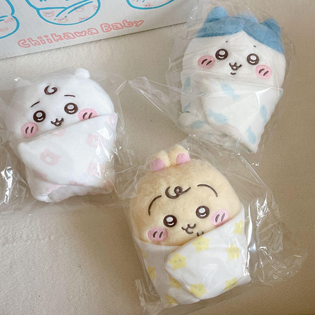 ちいかわ　ハチワレ　うさぎ　おくるみぬいぐるみ3体セット オリジナルボックス付き