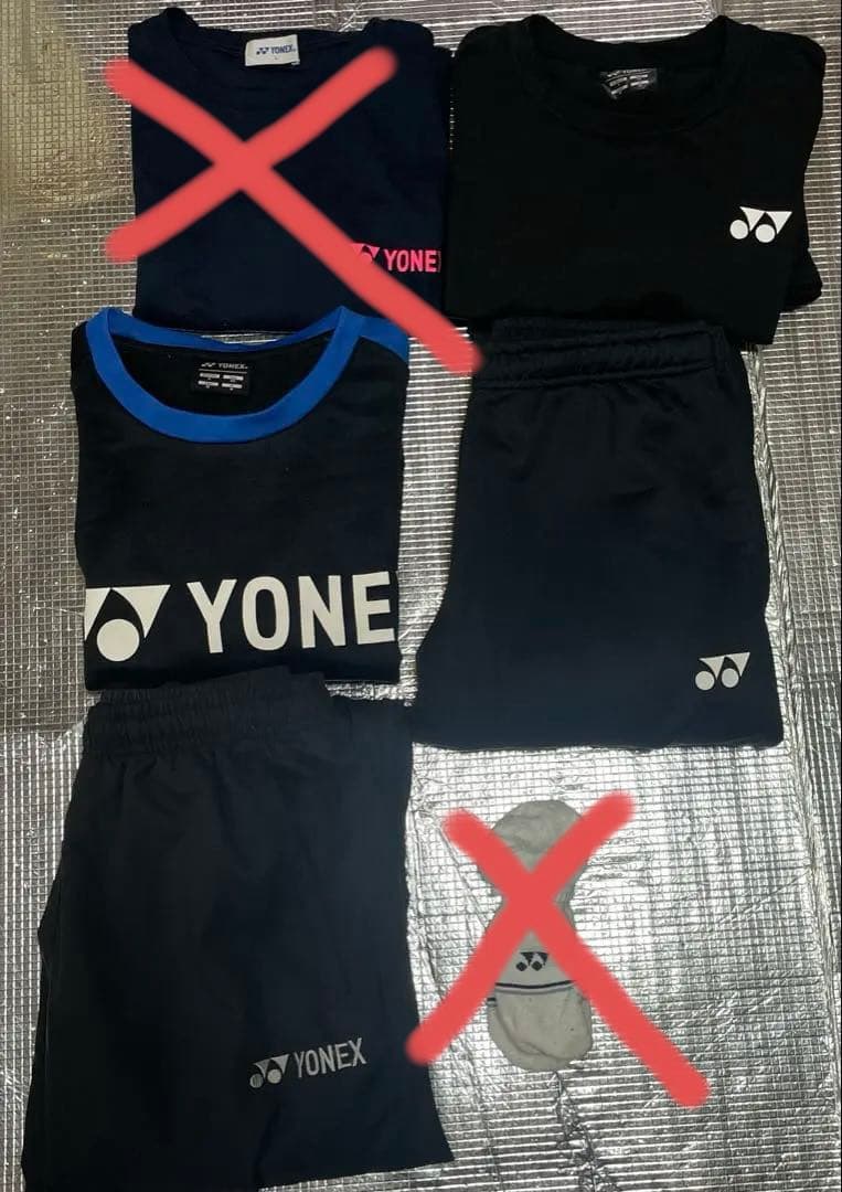 YONEX tシャツ、長袖、ロングパンツ、靴下セット