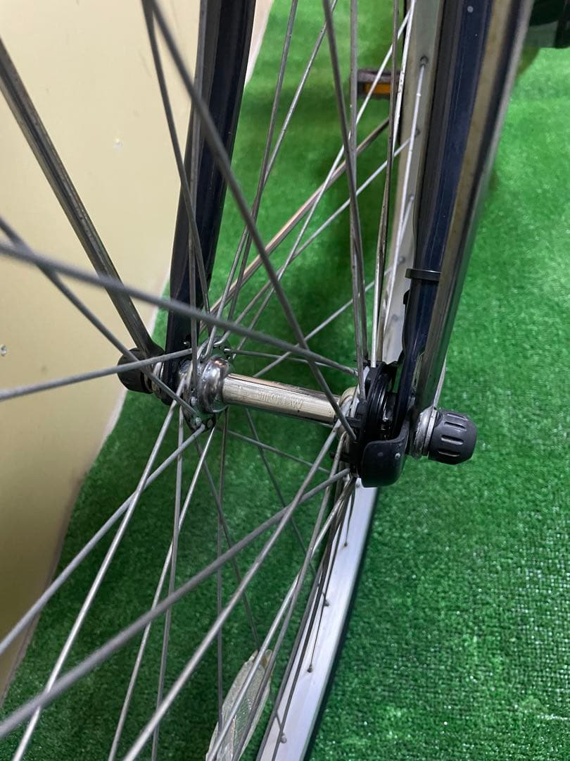 電動アシスト自転車 ネイビー 前バスケット付き