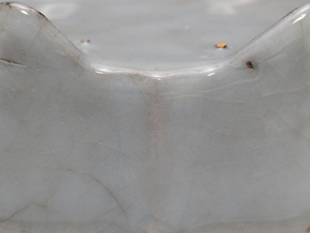 青磁 曇型 四足 筆洗 宋元時代 幅約13.2cm