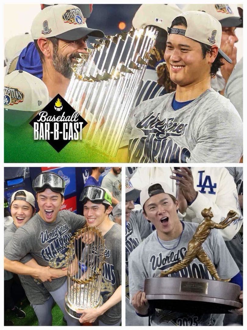M新品【100%正規品】山本由伸大谷翔平選手着用シャツ優勝記念MLB2025WS