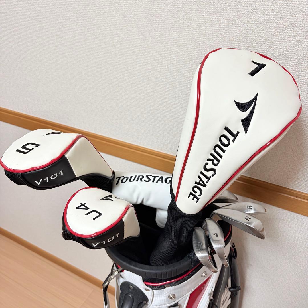 ツアーステージ V101 初心者用 メンズ ゴルフセット　9本セット　カバー付き