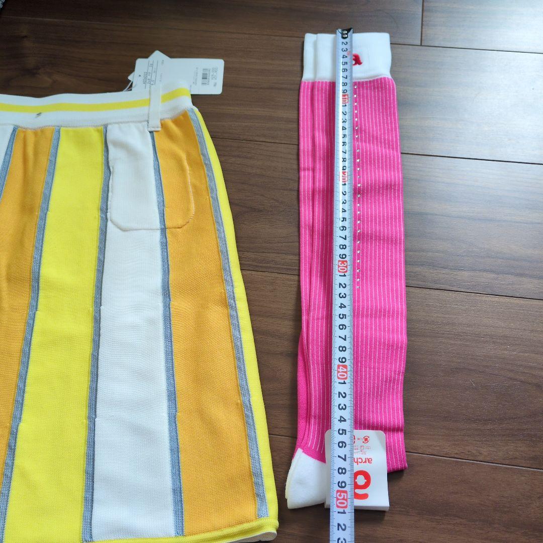 【新品】アルチビオ ゴルフ archivio ストライプ ニットスカートソックス