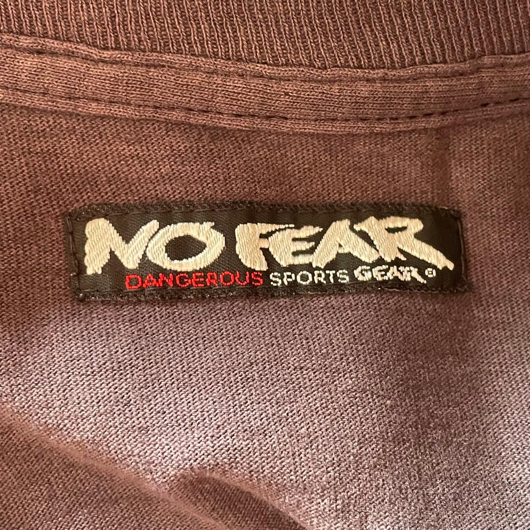 90s-00s No Fear 両面プリント 長袖 Tシャツ サンフェード レア
