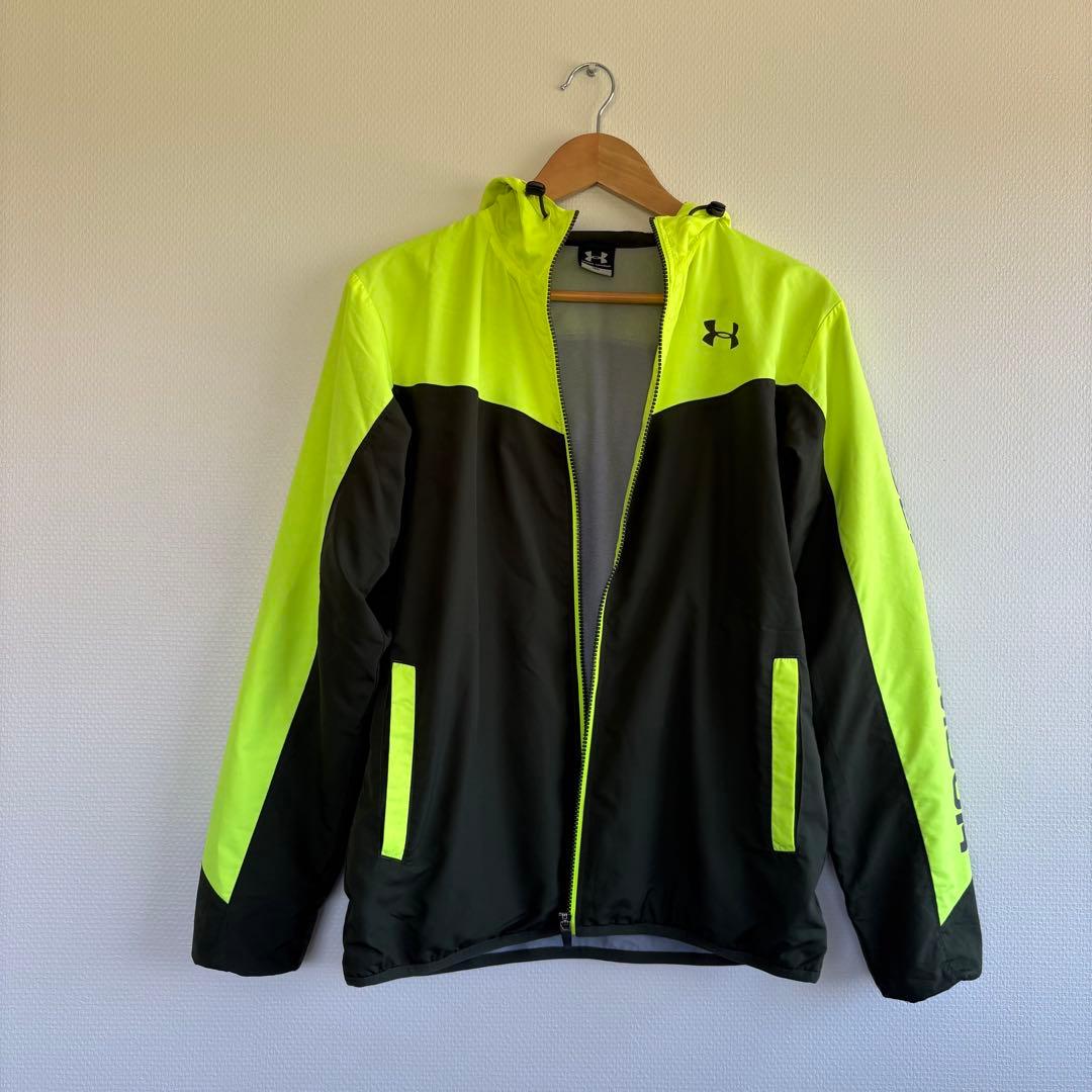 UNDER ARMOUR ウインドブレーカー　セットアップ　裏起毛　蛍光イエロー