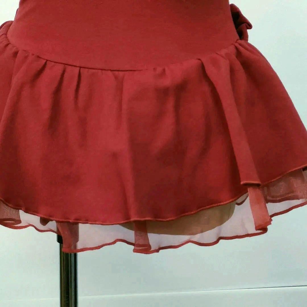 Scarlett 赤 フリル付き レオタード バレエ 子供 L