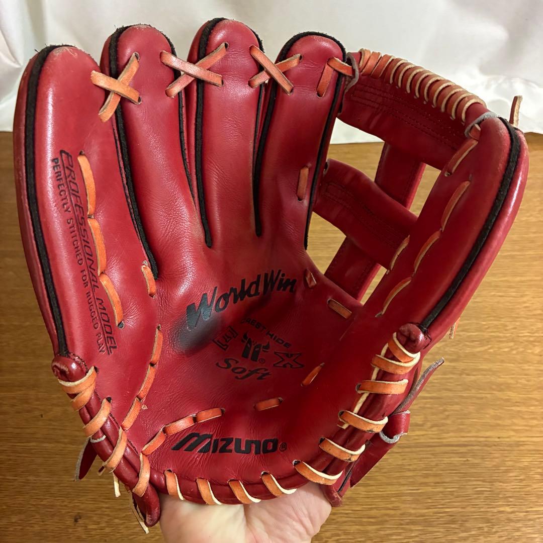 ミズノ ワールドウィン 一般軟式 グローブ グラブ 内野用 左投げ 美品 日本製