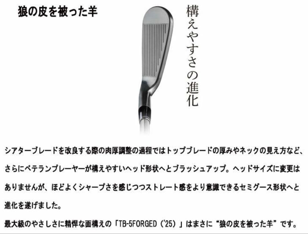新品 フォーティーン TB-5 フォージド アイアン 5本セット ブラック
