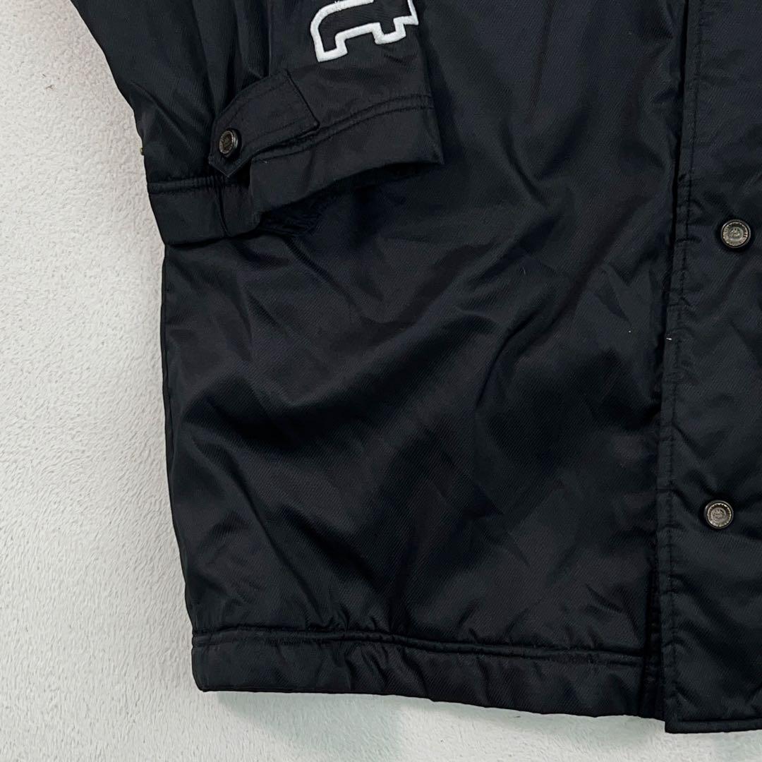 【Kappa】90sヴィンテージ ベンチコート 背面デカロゴ 裏フリース 黒 L