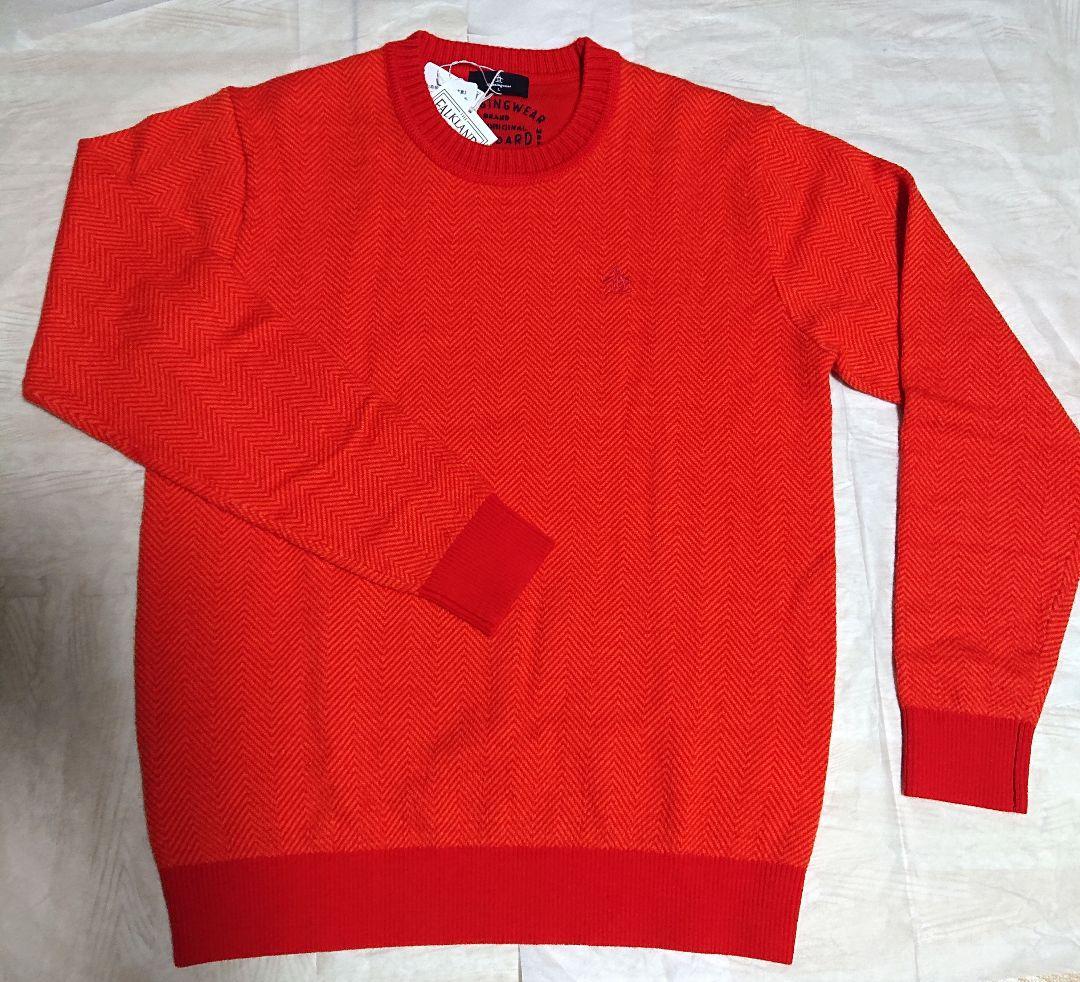 Munsingwearオレンジ ヘリンボーン セーター・ソックス・バック
