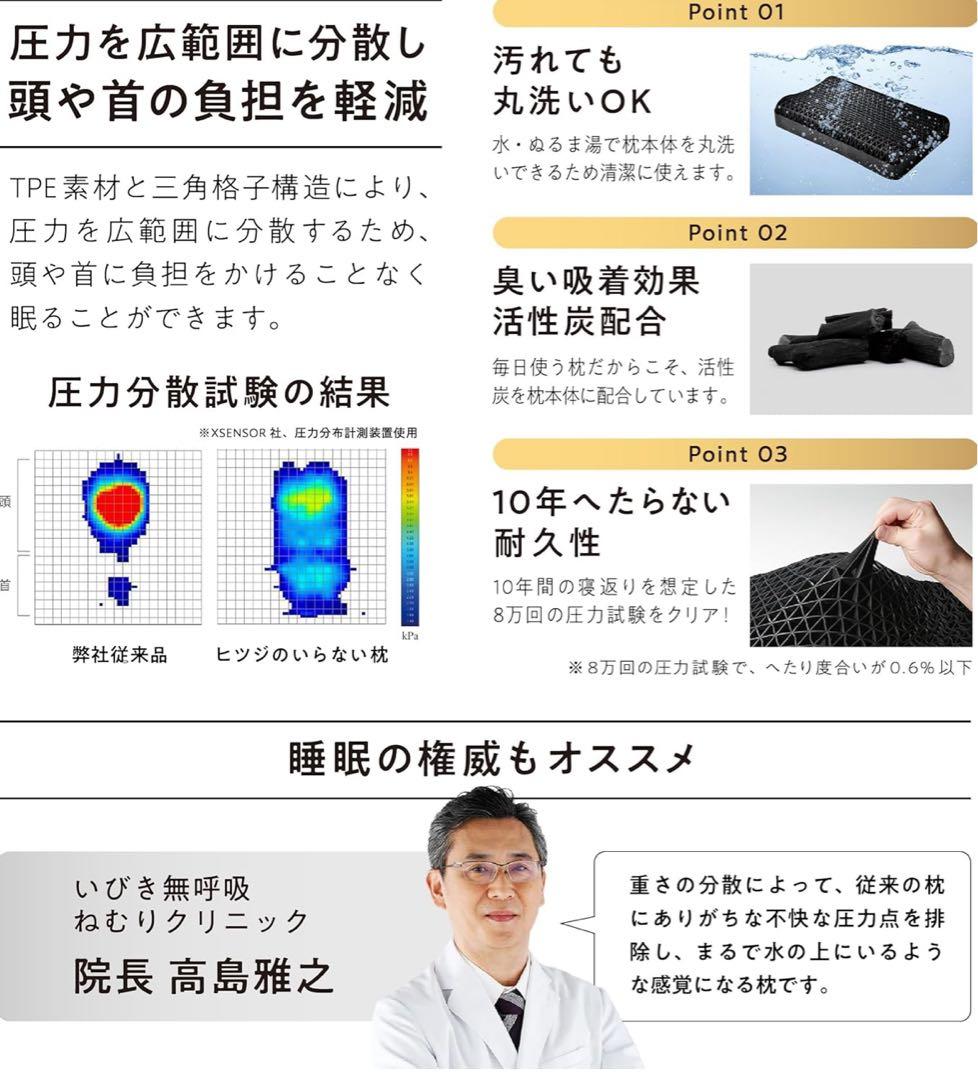 【美品】ヒツジのいらない枕 至極(スタンダード)テンセル枕カバー付 丸洗いOK