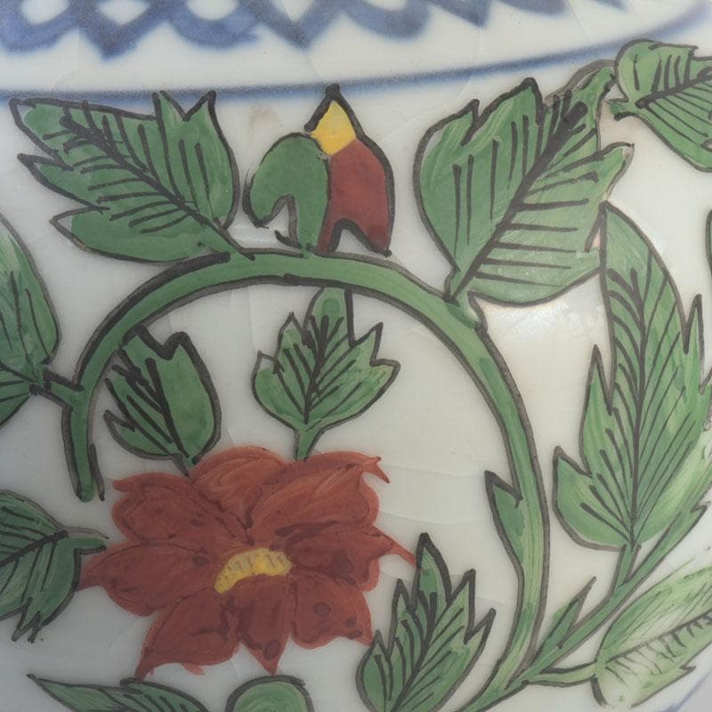 中国　色絵　花草文　瓢形瓶　花瓶　V　A7A